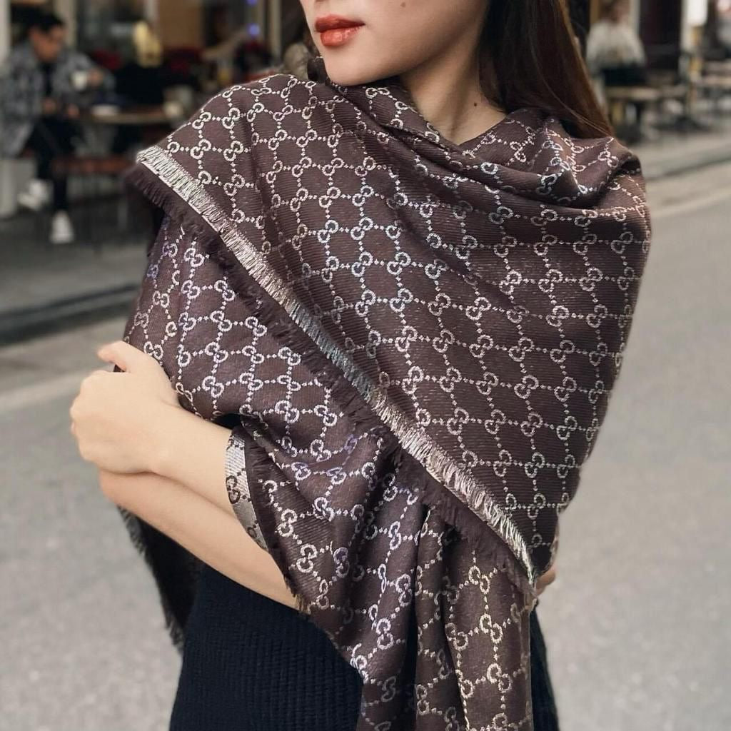 Velour grace branded silk scarf