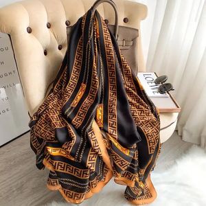 F luxury printed silk scarf
