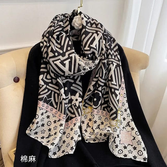 LV printed silk scarf