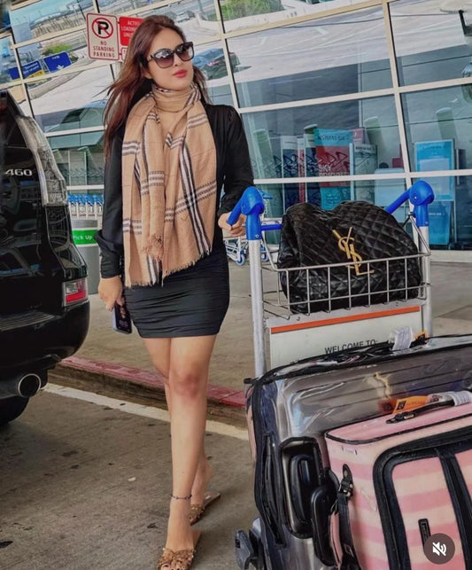 Classic Check Lightweight Scarf – Archive Beige