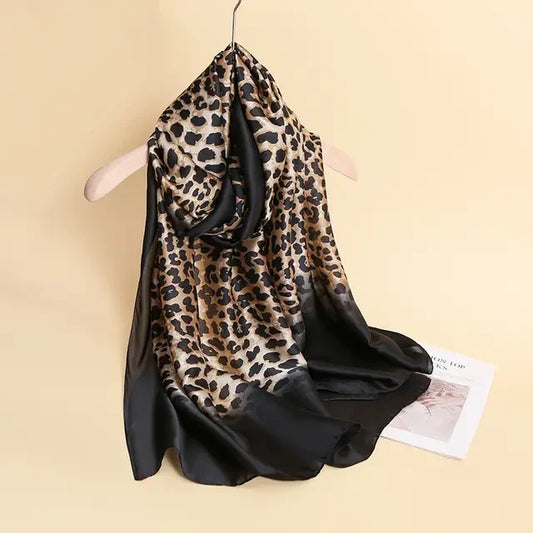 Cheetah printed silk scarf