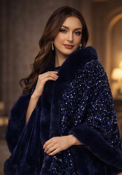 Statement Swarovski Fur Stole