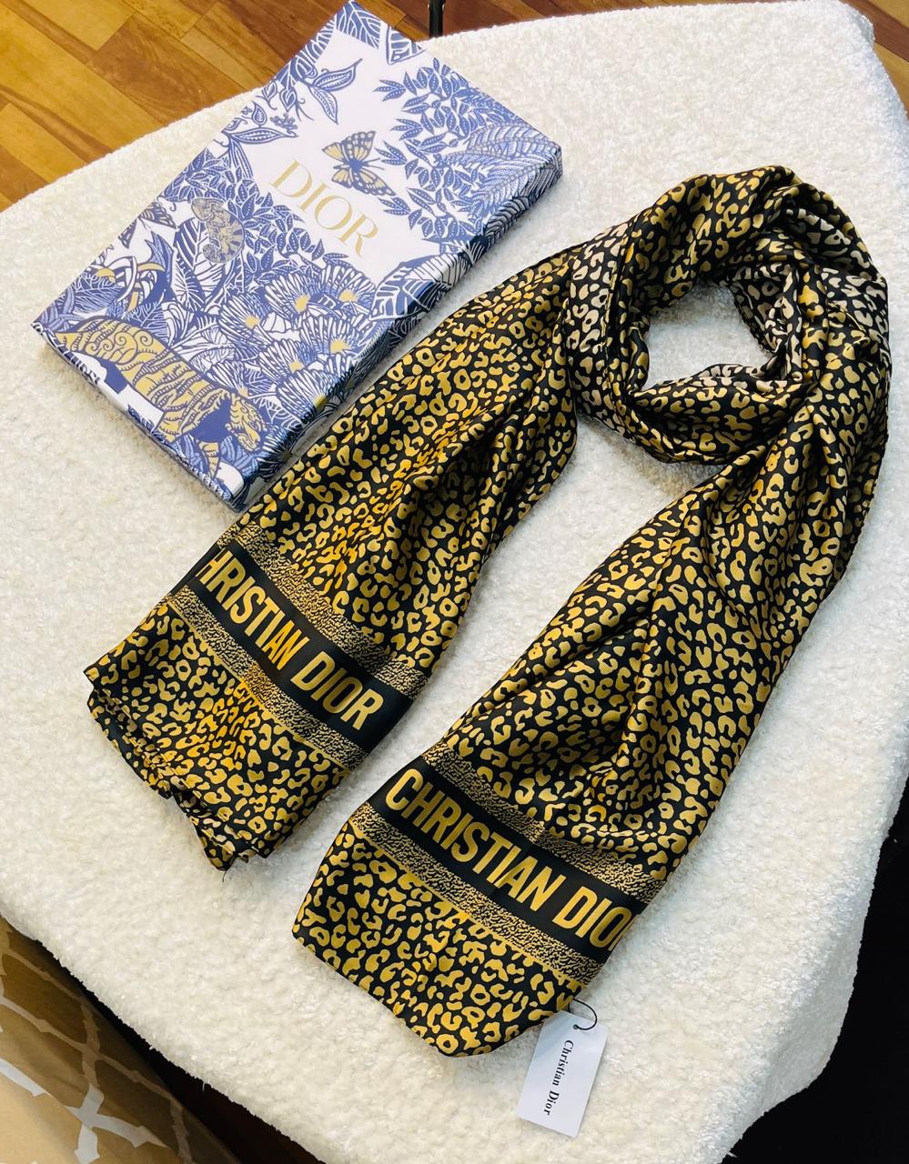 Luxury Brand Christiana Dior Print Silk Scarf