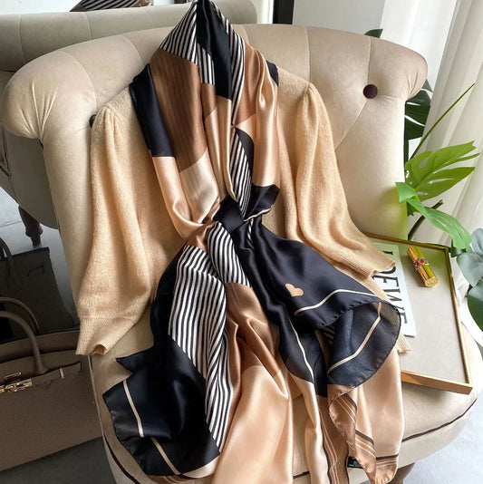 Cozy silk Brand Printed silk scarf