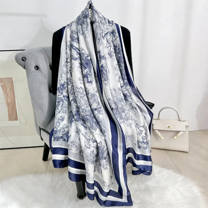 Blue Reverie Silk Scarf