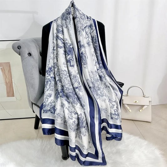 Blue Reverie Silk Scarf