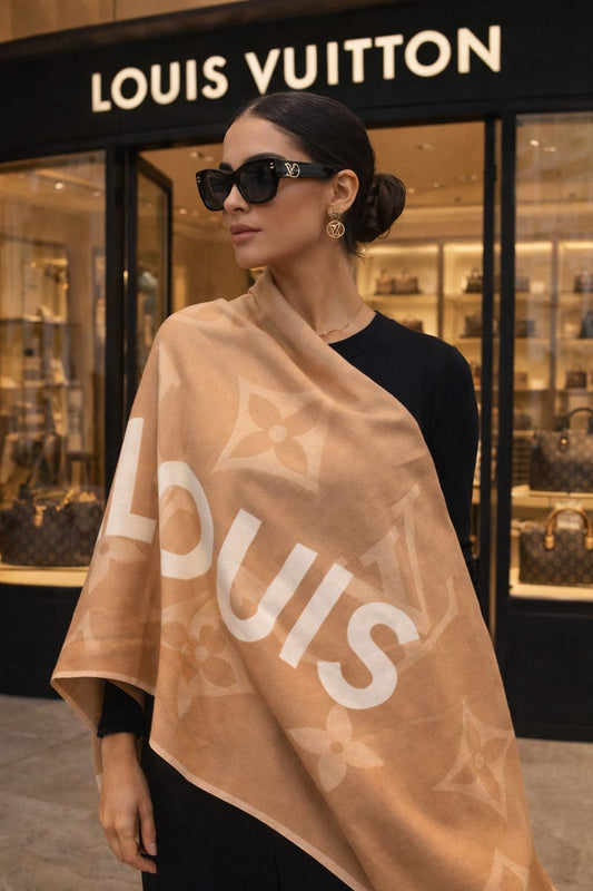 Sandstone Monogram Winter Stole