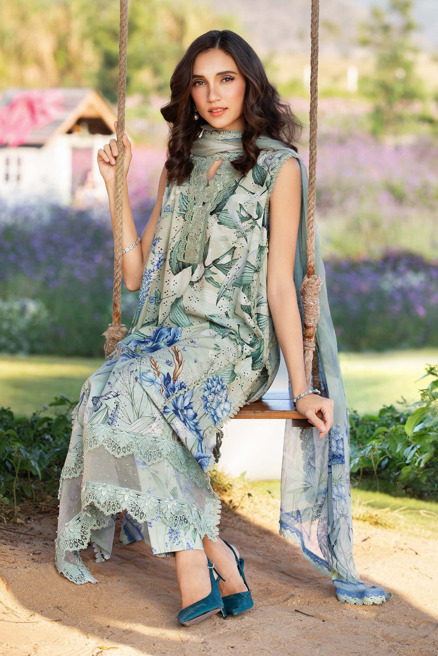 3 Piece Unstitched Printed Lawn Suit | MPT 2502 - B