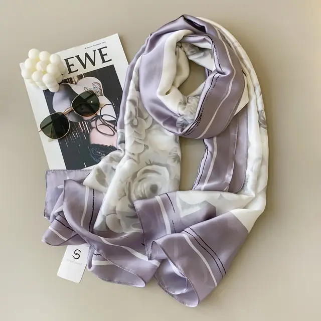 Lavender Gallica Silk Scarf