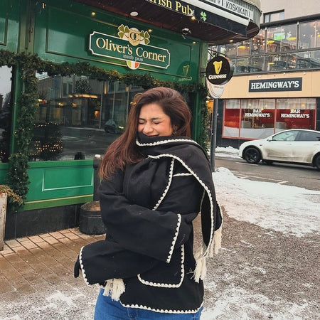 The Alpine Luxe Fringe Poncho