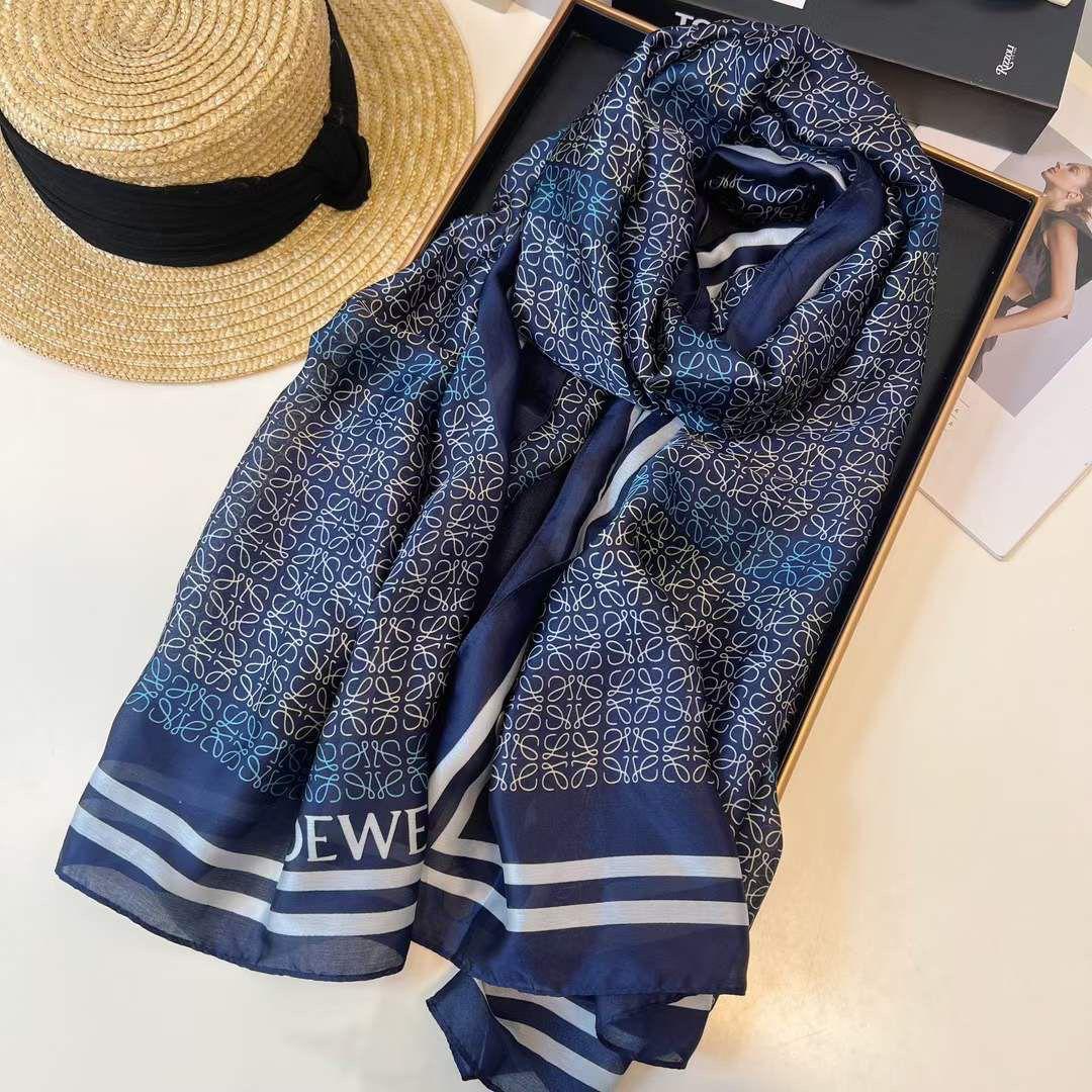 Luxury Brand  LWE Print Silk Scarf