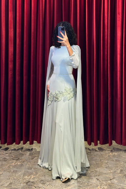 Ethereal Rose Draped Gown