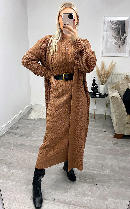 Selena Luxury Woolen Dress - Long cardigan