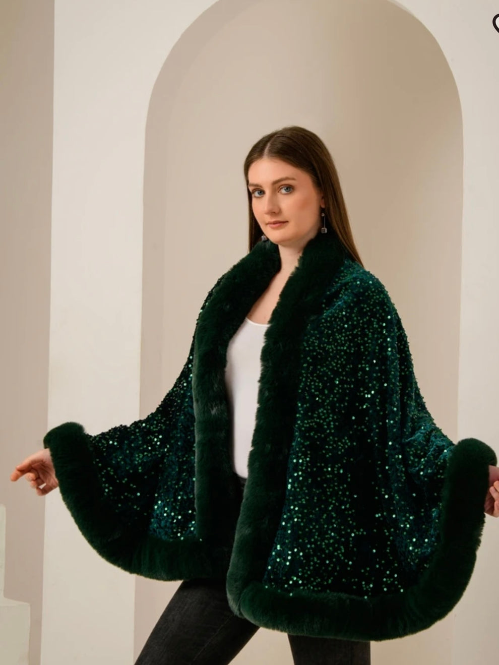 Statement Swarovski Fur Stole