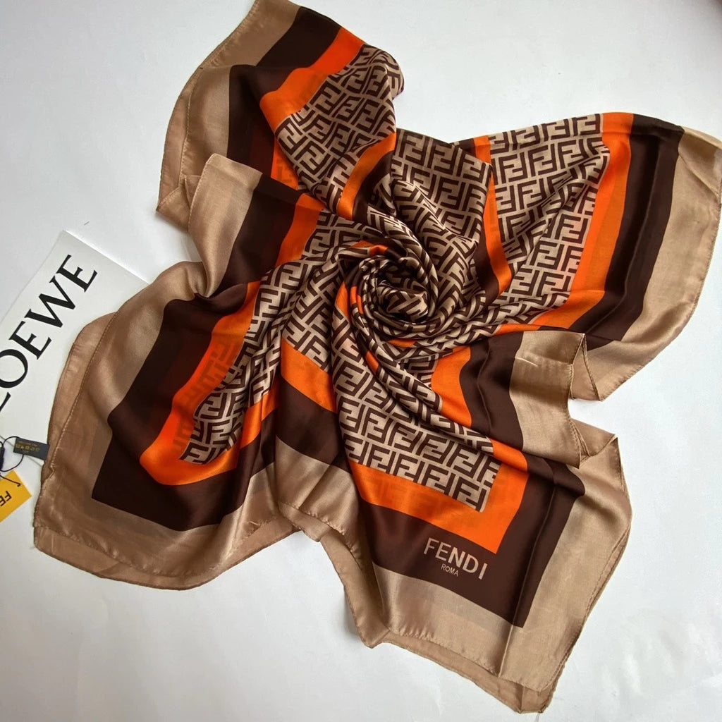 Luxury Branded Silk Scarf FF Letter