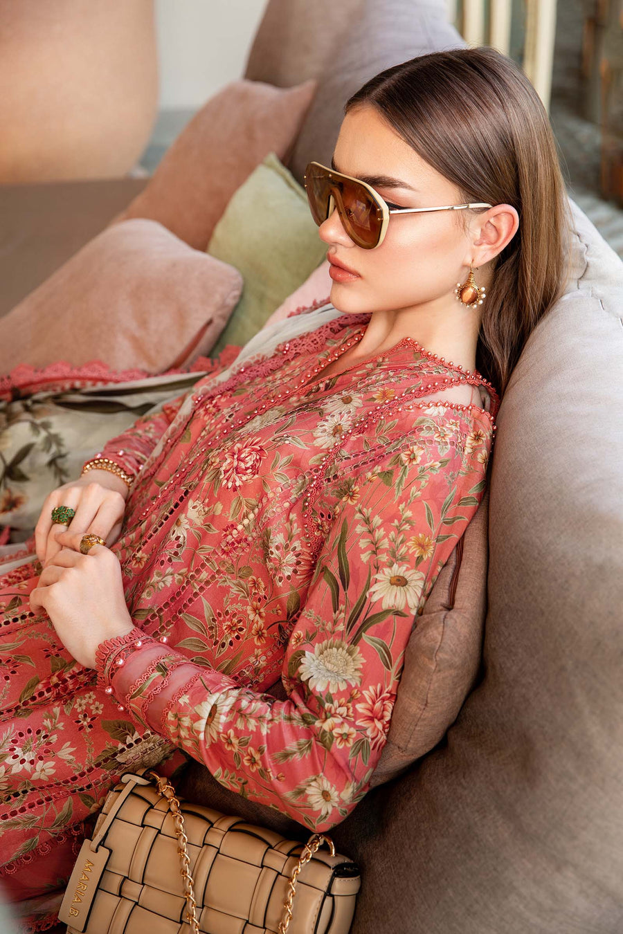 3 Piece Unstitched Printed Lawn Suit | MPT 2508 - A