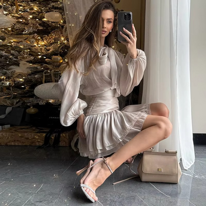 Champagne Whisper Bow Dress