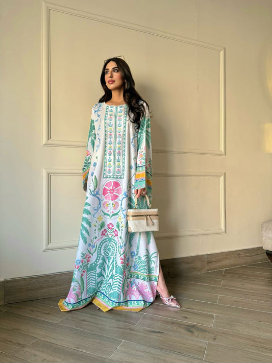 Emerald Blossom Luxe Kaftan