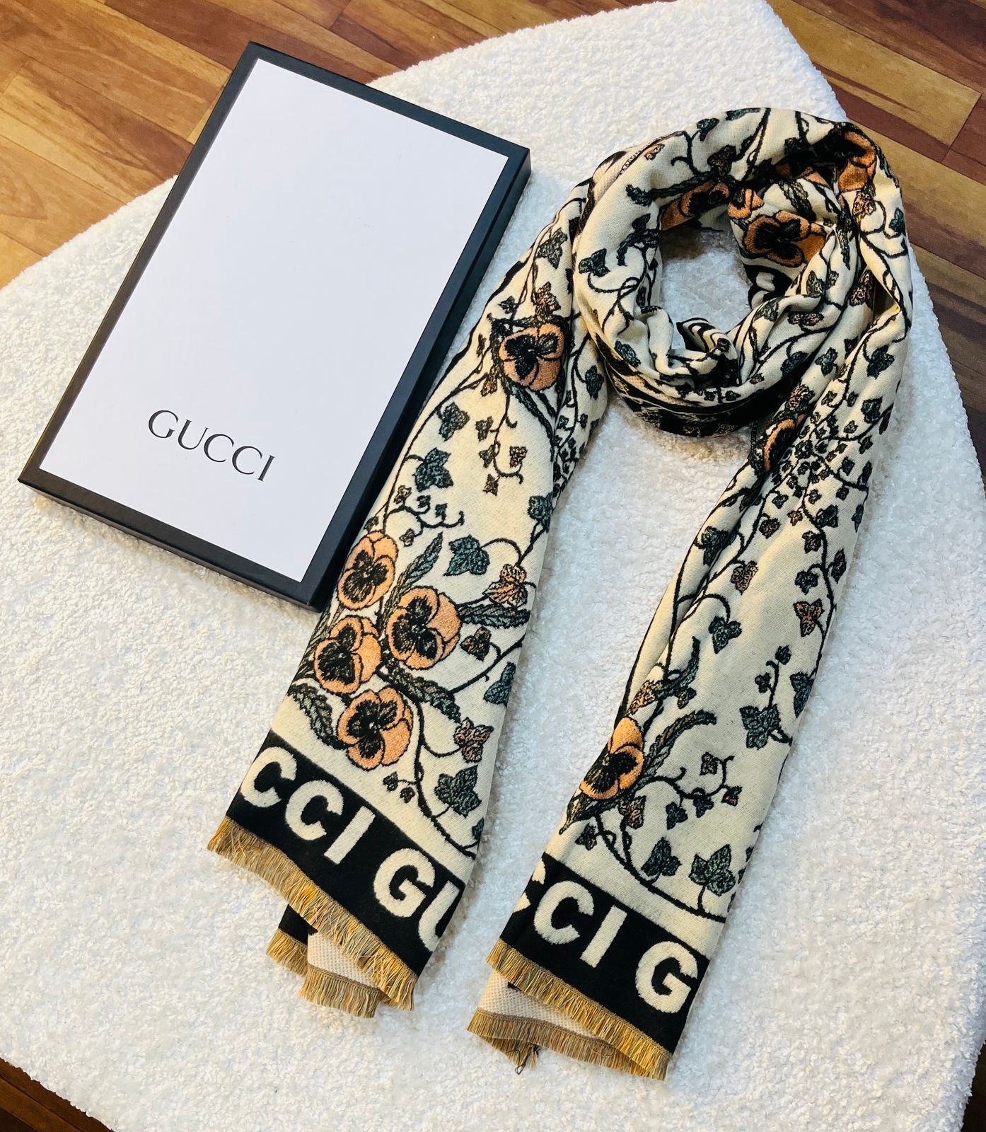 Branded GC border Winter Reversible Stole