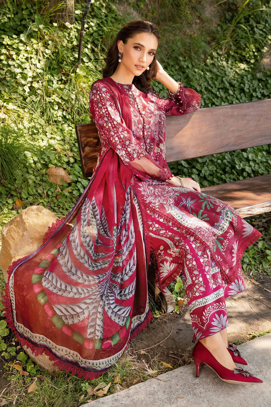 3 Piece Unstitched Printed Lawn Suit | MPT 2514 - B