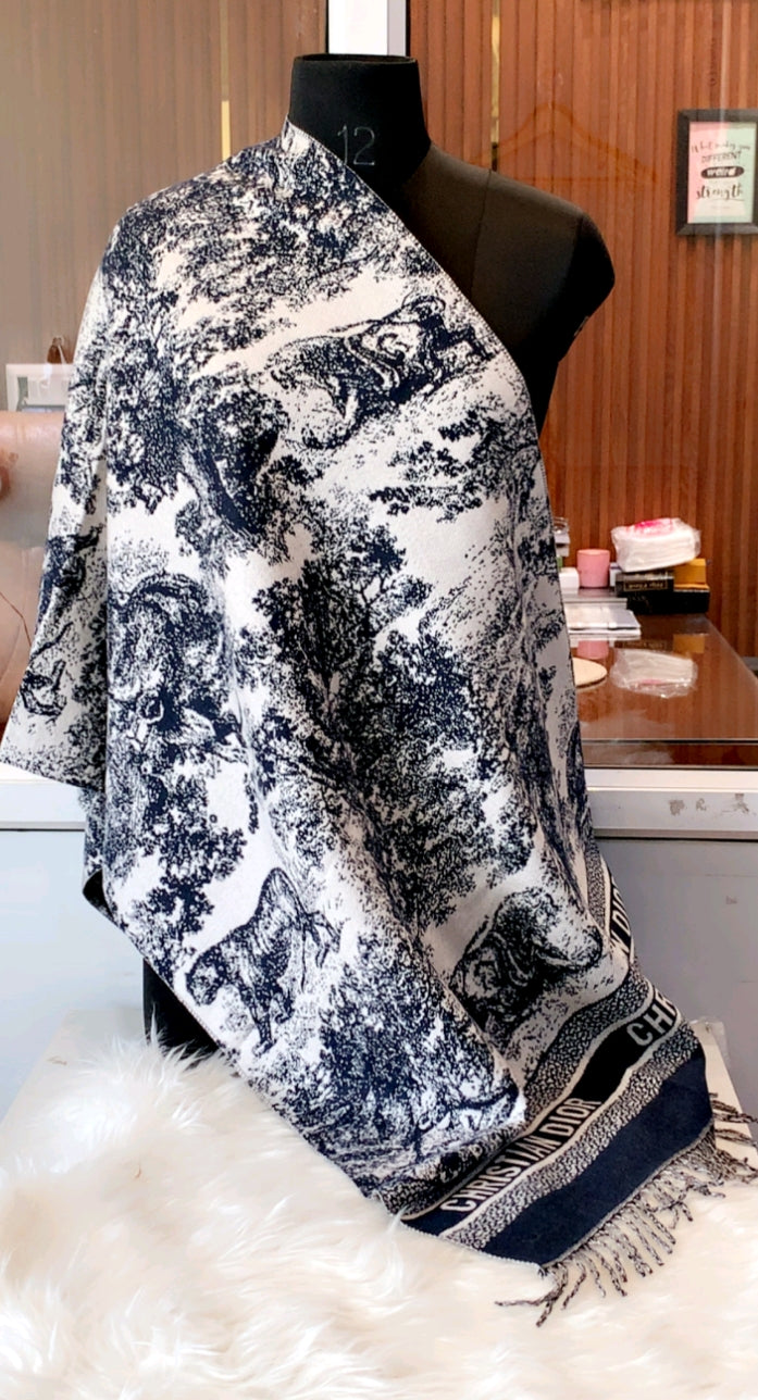 Luxury Brand print Winter Stole -CD