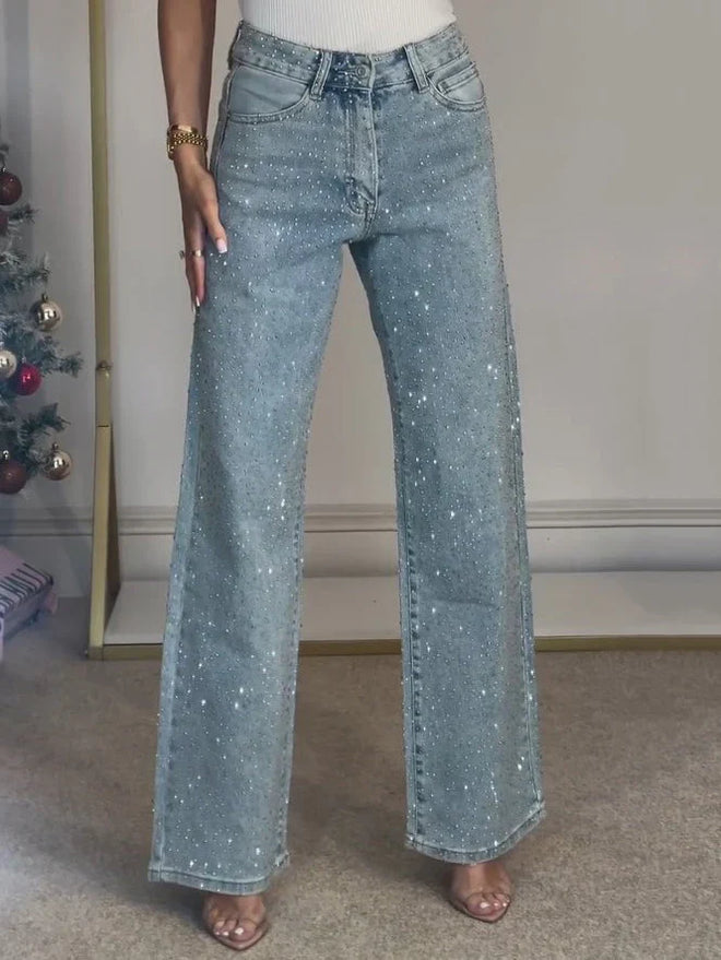 Luxe Frost Rhinestone Denim