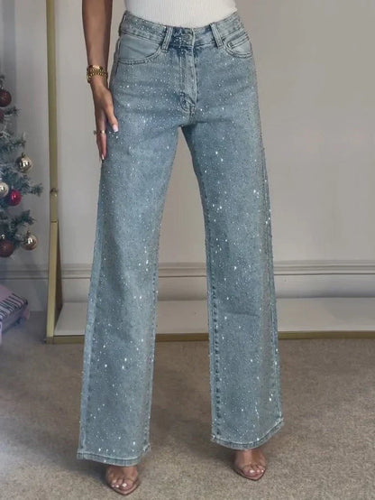 Luxe Frost Rhinestone Denim