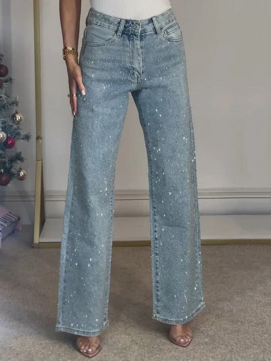 Luxe Frost Rhinestone Denim