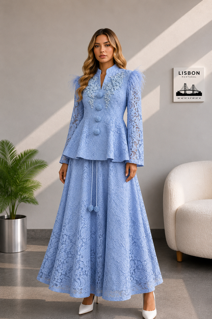 Ivory Bloom Couture Co Ord Set