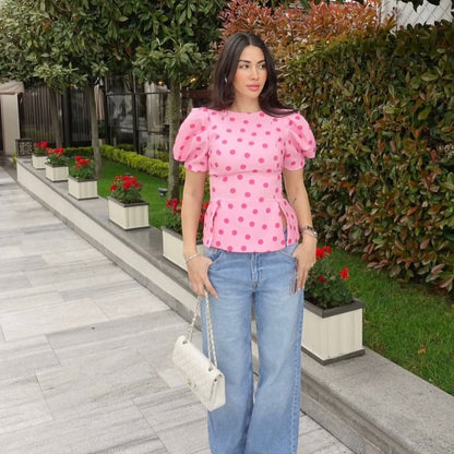 Pink Polka Barbie Top
