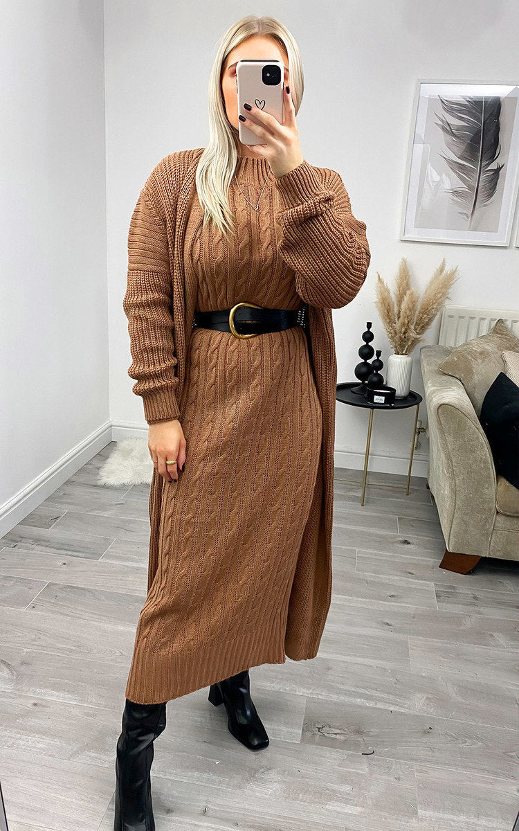 Selena Luxury Woolen Dress - Long cardigan