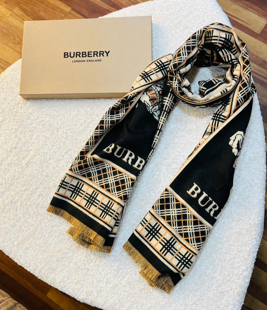 Branded BB Check border Winter Reversible Stole