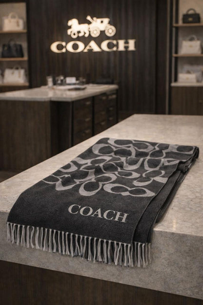 Soft Blush Monogram Cashmere-Blend Scarf