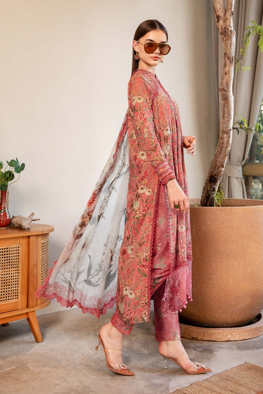 3 Piece Unstitched Printed Lawn Suit | MPT 2508 - A