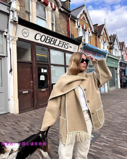 The Alpine Luxe Fringe Poncho