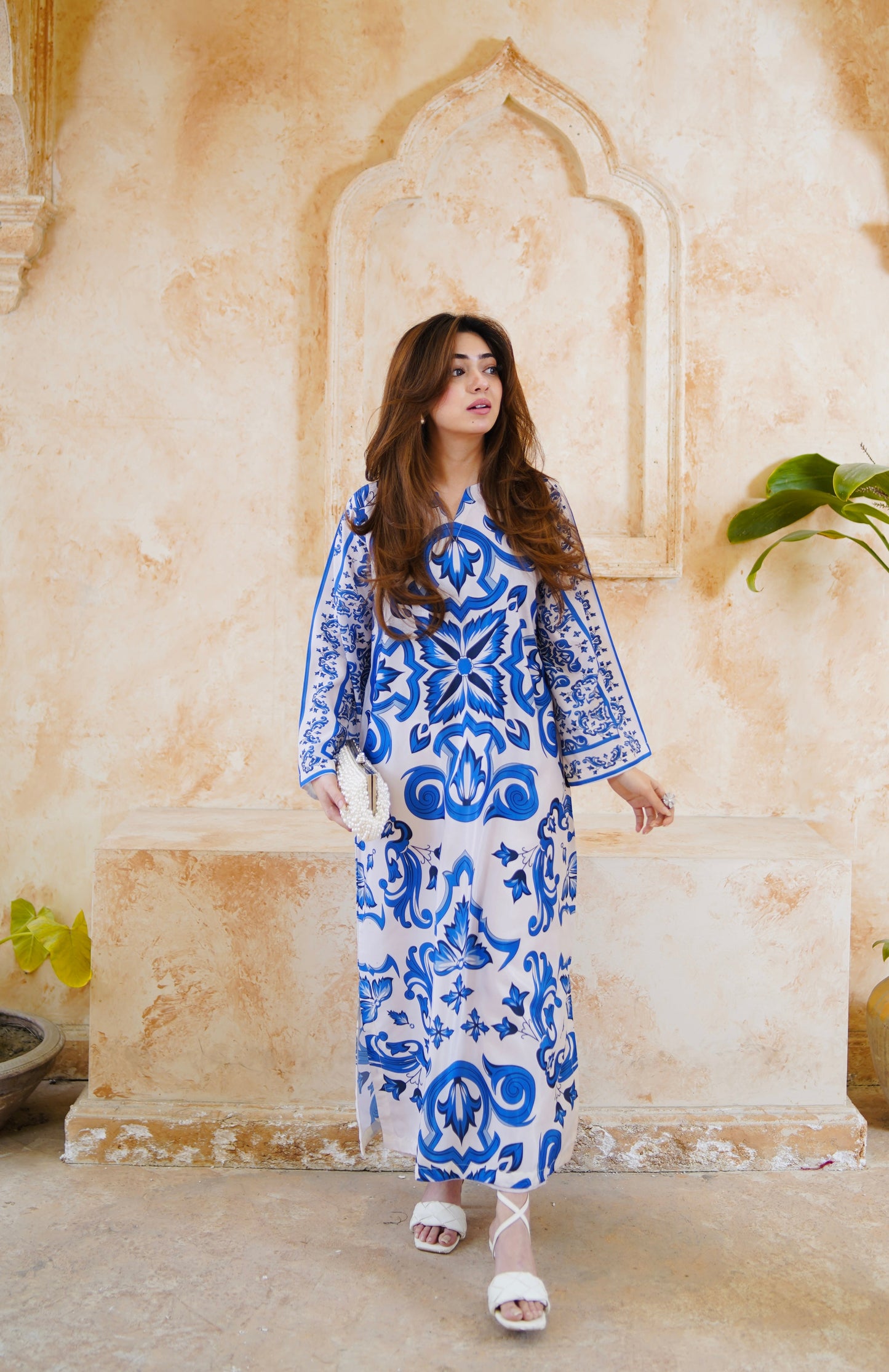 Sapphire Porcelain Luxe Kaftan
