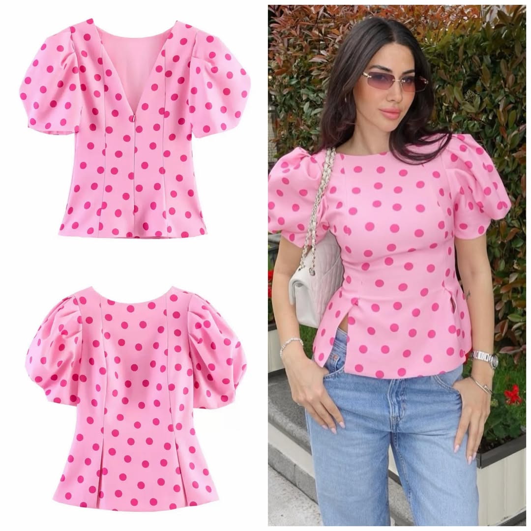 Pink Polka Barbie Top
