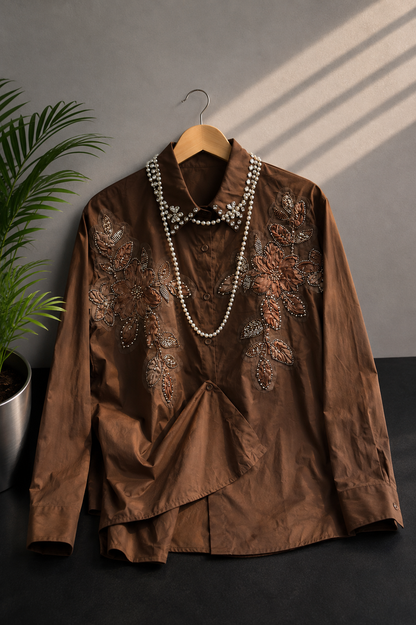 Embroidered Pearl Luxe Shirt