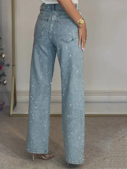 Luxe Frost Rhinestone Denim
