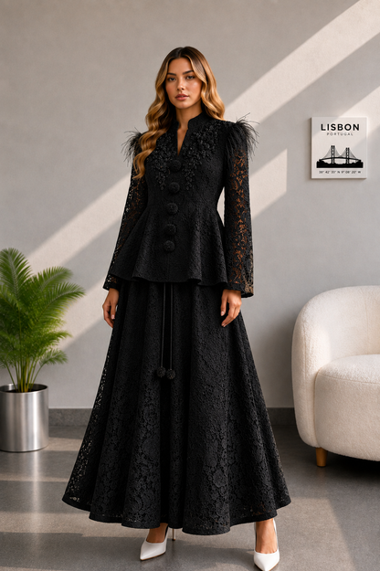 Ivory Bloom Couture Co Ord Set