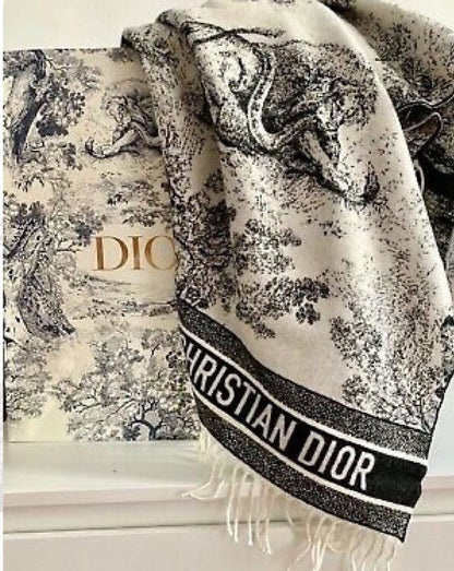 Branded Rabbit Fur Winter Reversible Stole - C D