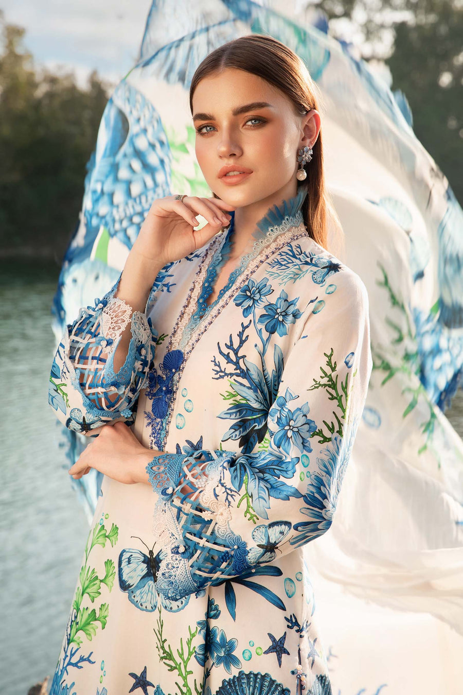 3 Piece Unstitched Printed Lawn Suit | MPT-2510-B