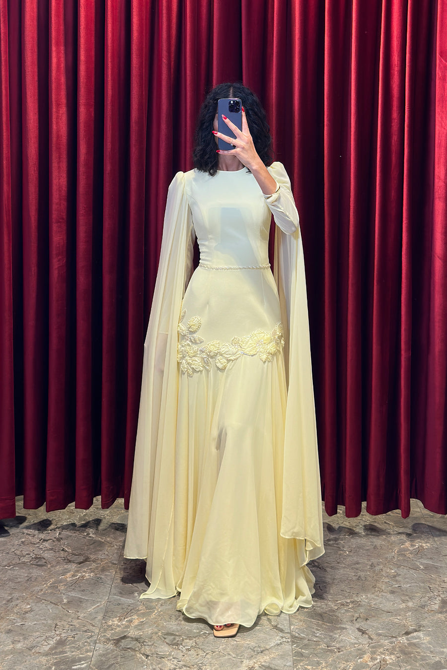Ethereal Rose Draped Gown