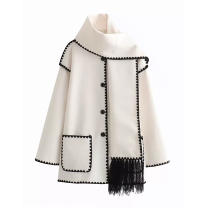 The Alpine Luxe Fringe Poncho