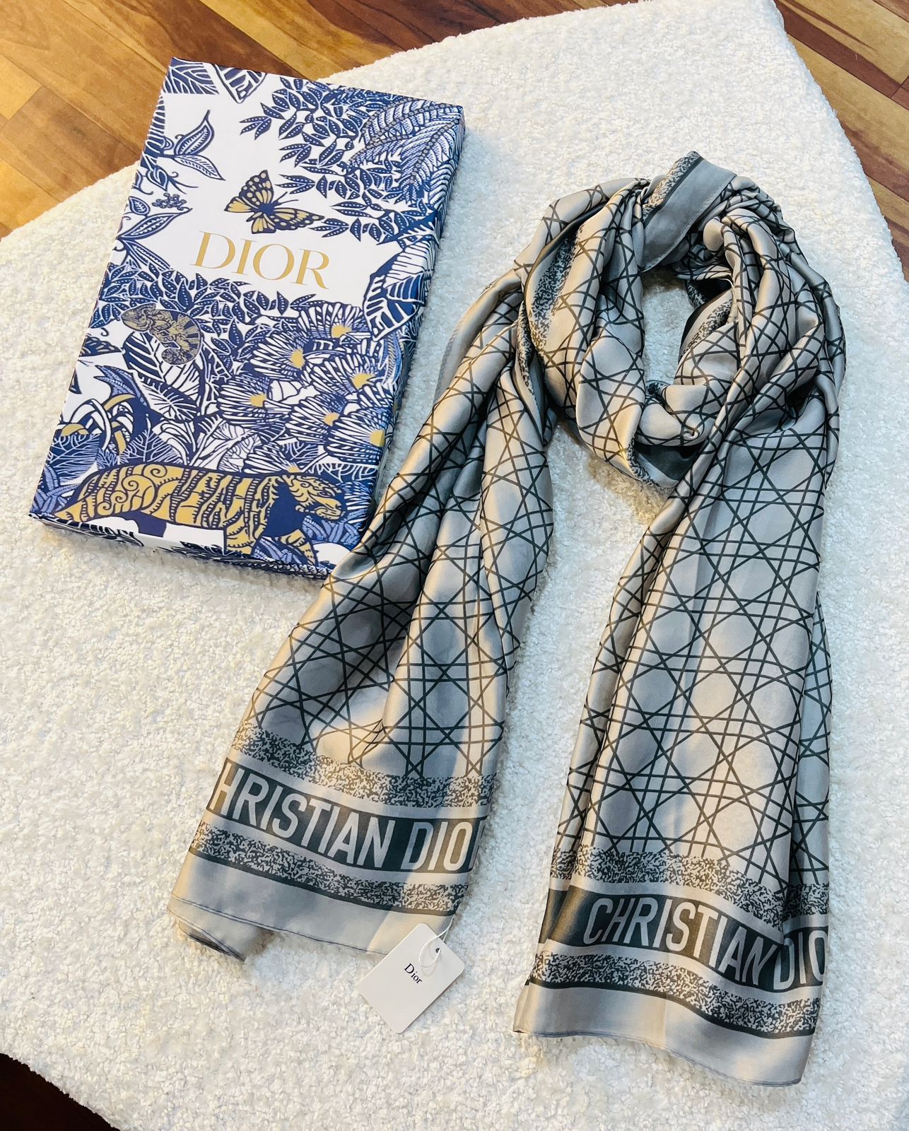 Luxury Brand Christiana Dior Print Silk Scarf