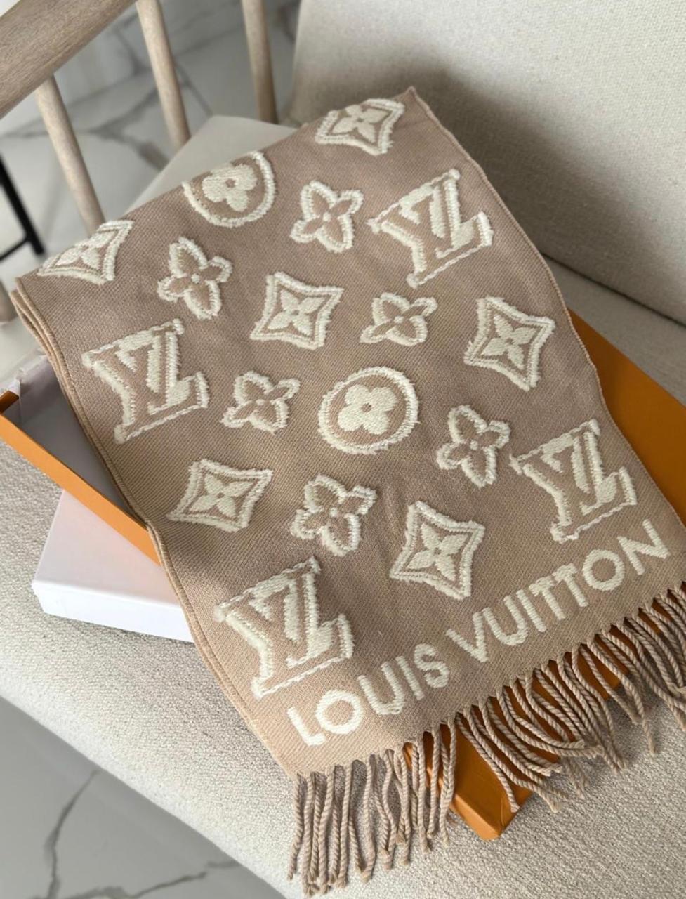 Monogram Luxe Winter Scarf - Beige Cream