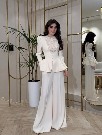 Ivory Fluer Peplum Set