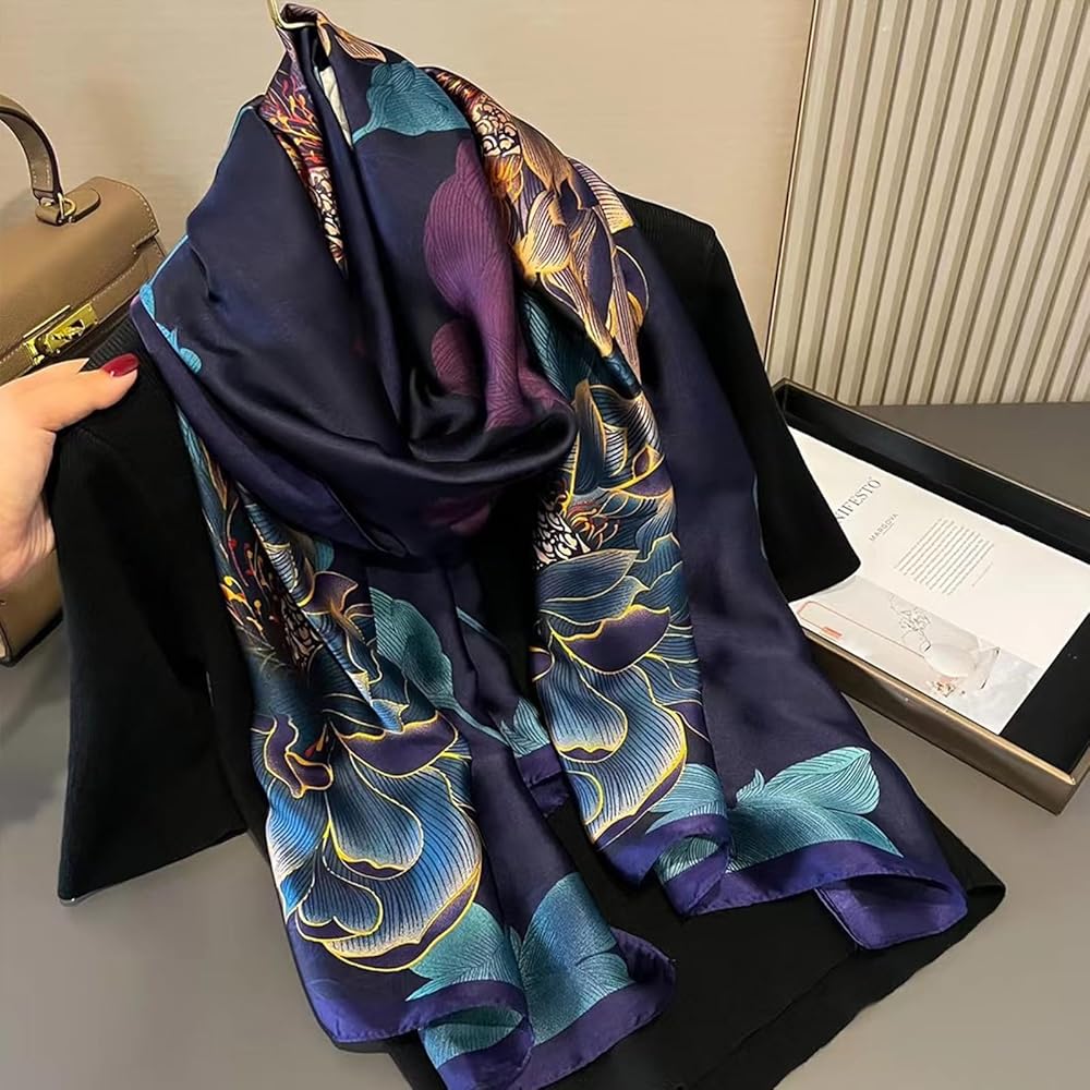 Midnight Opulence Silk Scarf