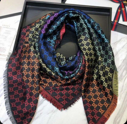Jacquard Multicolor Wool Scarf