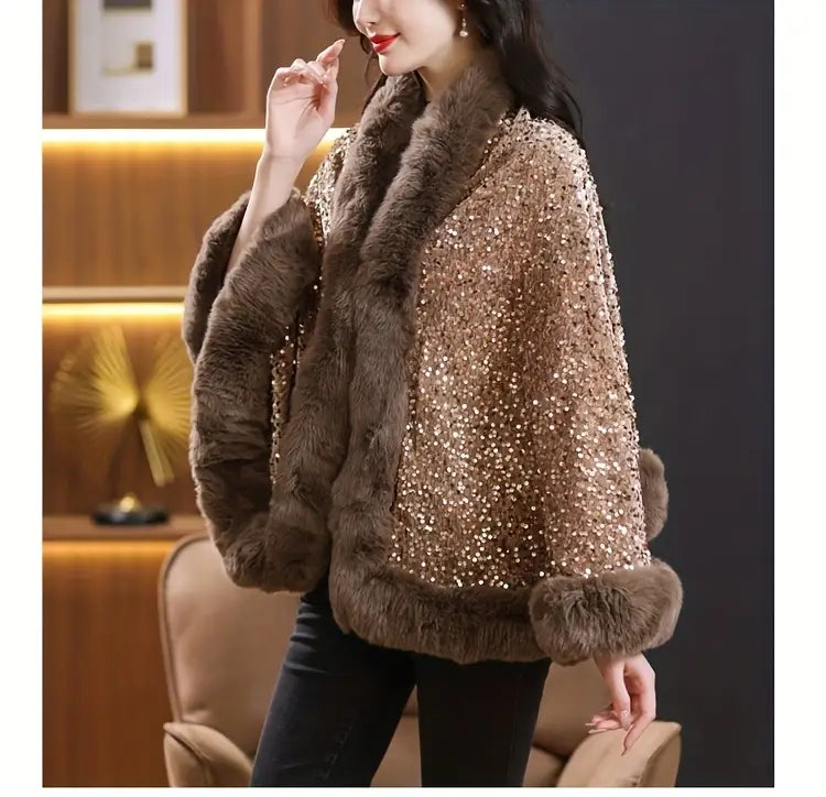 Statement Swarovski Fur Stole